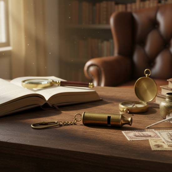 Brass Key Rings For Bag, Bike, Key Multi Purpose Keychain For Home And Gifting Item (Brass Vintage whistle keychain) (Set of 1)