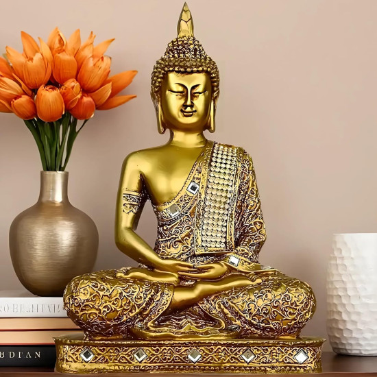 Novelika New 25 Centimetre Meditating Sitting Buddha Statue showpiece Idol Home Decor Items for Living Room and Gifts set of 1 Novelika New 25 Centimetre Meditating Sitting Buddha Statue showpiece Idol Home Decor Items for Living Room and Gifts set of 1