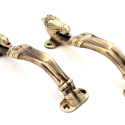 Novelika Brass Door Handle Horse Door Handle Pair Home Decor Home Improvement