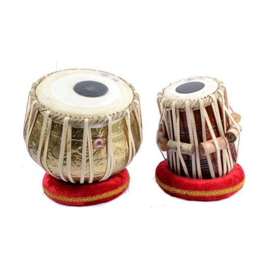 Original Bina Tabla Pro Drum Set Basic Brass Bayan Tabla Set Musical Instrument ( PR756TB005 ) 