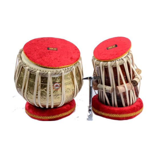 Original Bina Tabla Pro Drum Set Basic Brass Bayan Tabla Set Musical Instrument ( PR756TB005 ) 