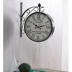 Railway Clock 8 "Dial Victoria Antique White London Double Side Clock
