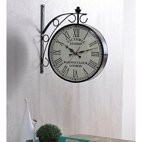 Railway Clock 8 "Dial Victoria Antique White London Double Side Clock