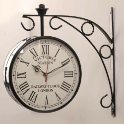 Railway Clock 8 "Dial Victoria Antique White London Double Side Clock