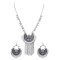 Novelika Elegant Stylish Black Meena Oxidised Jewellery With Earrings Set For Women
