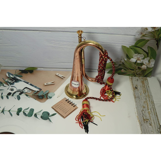 Professional Bugle Solid Brass And Copper Blowing Bugle Indian Army Military Signal Horn Cavalry Horn Musical Instrument Classic Style Boy Scout Retro Horn Professional Bugle Solid Brass And Copper Blowing Bugle Indian Army Military Signal Horn Cavalry Horn Musical Instrument Classic Style Boy Scout Retro Horn
