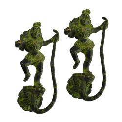 Novelika Brass Door Handle Shree Krishna Dancing on Snake Door Handle Vintage Style Pull - DOH0010