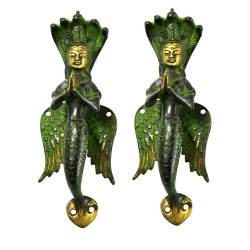 Novelika Premium Door Handle Traditional Good Luck Snake Angle Door Pulls -DOH0012