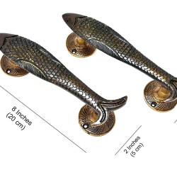 Novelika Brass Door Brass Fish Design Brass Door Handle Pair Home Decor Home Improvement