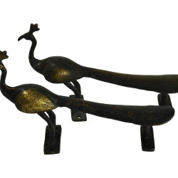Novelika Brass Door Handle Peacock Designed Door Handle Vintage Style Pull Door Handleset - DOH008