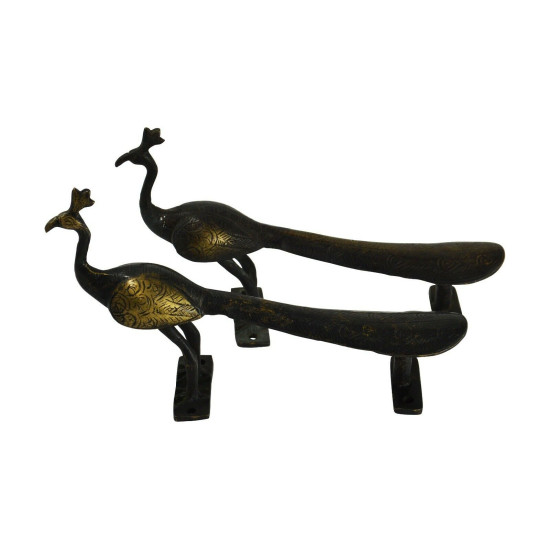 Novelika Brass Door Handle Peacock Designed Door Handle Vintage Style Pull Door Handleset - DOH008 Novelika Brass Door Handle Peacock Designed Door Handle Vintage Style Pull Door Handleset - DOH008