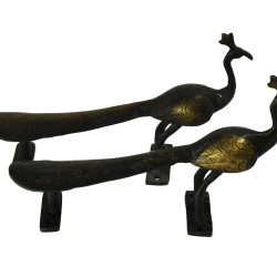 Novelika Brass Door Handle Peacock Designed Door Handle Vintage Style Pull Door Handleset - DOH008