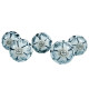 Ceramic Knobs - Black & White , Floral Pattern Door Pulls - Knobs for Drawer Dresser Cupboard Cabinet Kitchen Wardrobe Desk -  Pack of 5