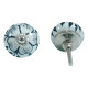 Ceramic Knobs - Black & White , Floral Pattern Door Pulls - Knobs for Drawer Dresser Cupboard Cabinet Kitchen Wardrobe Desk -  Pack of 5