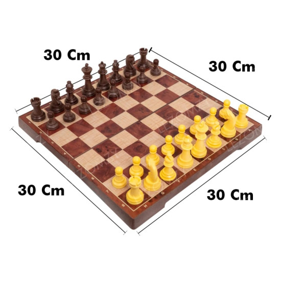 Magnetic Chess  Novelika Board Educational Toys Travel Chess Set with Folding Board for Kids and Adults Indoor Outdoor Educational Travel Toys Wooden Color 12 Inch (Brown Chess) (12 * 12 inch) set of 1