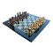 Novelika Chess Game Board Set - Made with Black Marble, Mother of Pearl & Brass Pieces (15" x 15"),for 8+ Years set of 1