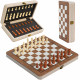  Novelika Magnetic Chess Board Game Set for Kids & Adults | Compact & Foldable Board with Inbuilt Storage & Anti Scratch Surface | Ideal Indoor & Travel Friendly Game (11.5 x 11.5 Inch, Brown) set of 1 