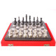 Novelika Brass Chess Set for Gifting-Black and Silver Case, Metal Chess Pieces, Black and Silver Finish, Decorative Board Game for Gifting (Design 2) set of 1
