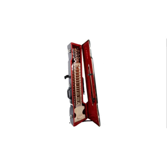 Novelika Professional Quality Dilruba Indian Classical Musical Dry Tune Wood Dilruba Kolkata Made With Fiber Box, Bow, Roasin