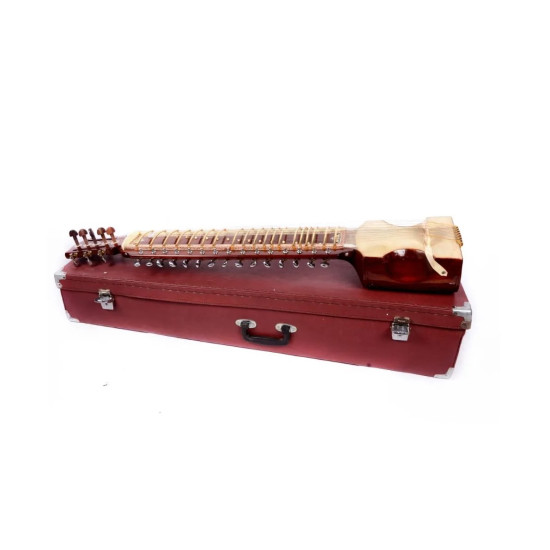 Novelika Professional Quality Dilruba Indian Classical Musical Dry Tune Wood Dilruba Kolkata Made With Fiber Box, Bow, Roasin