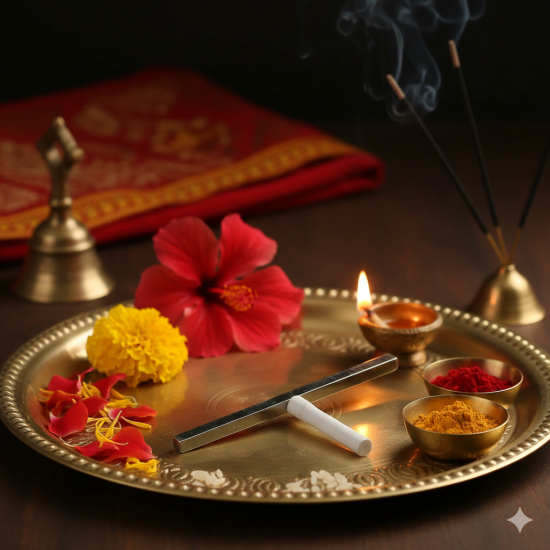 Tilak Stamp-Silver Metal-Forehead Tika Tool for Men/Women Deity Ornament .( Pack of 6 )