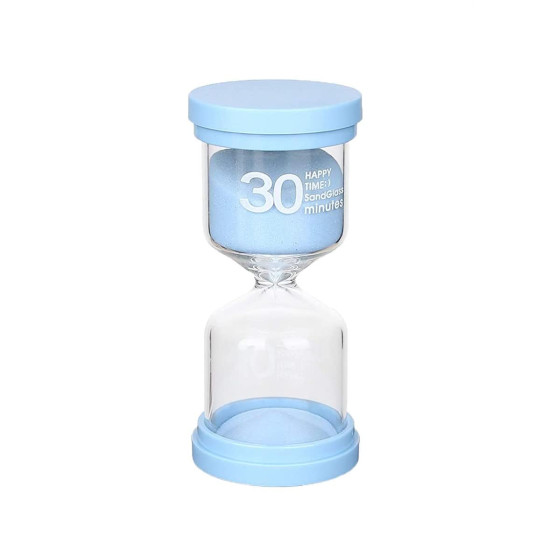 Novelika Sand Timer 30 Minute, Blue Sand Clock Timer, Classroom Timer for Time Management Study Sessions, Meditation, and Cooking set of 1