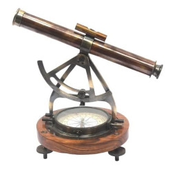 Novelika Brass Alidade Telescope Base Compass Maritime Collectible Gift set of 1