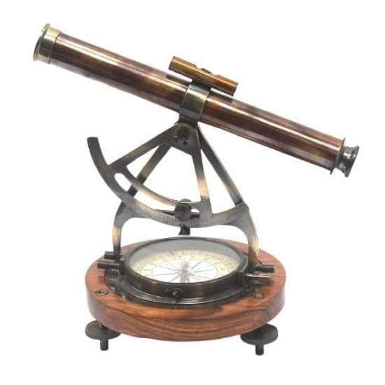 Novelika Brass Alidade Telescope Base Compass Maritime Collectible Gift set of 1