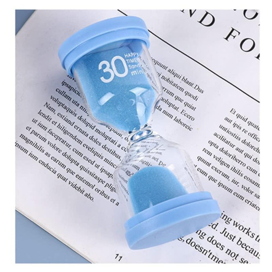 Novelika Sand Timer 30 Minute, Blue Sand Clock Timer, Classroom Timer for Time Management Study Sessions, Meditation, and Cooking set of 1
