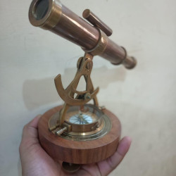 Novelika Vintage Brass Theodolite Alidade Telescope Compass Marine Item 7 * 8 Inches set of 1
