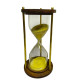 Novelika Minute Sand Timer – 6inch Wooden & Brass Hourglass | Office Desk, Study Table, and Home Décor Sandglass Natural Wooden Frame (Yellow) set of 1